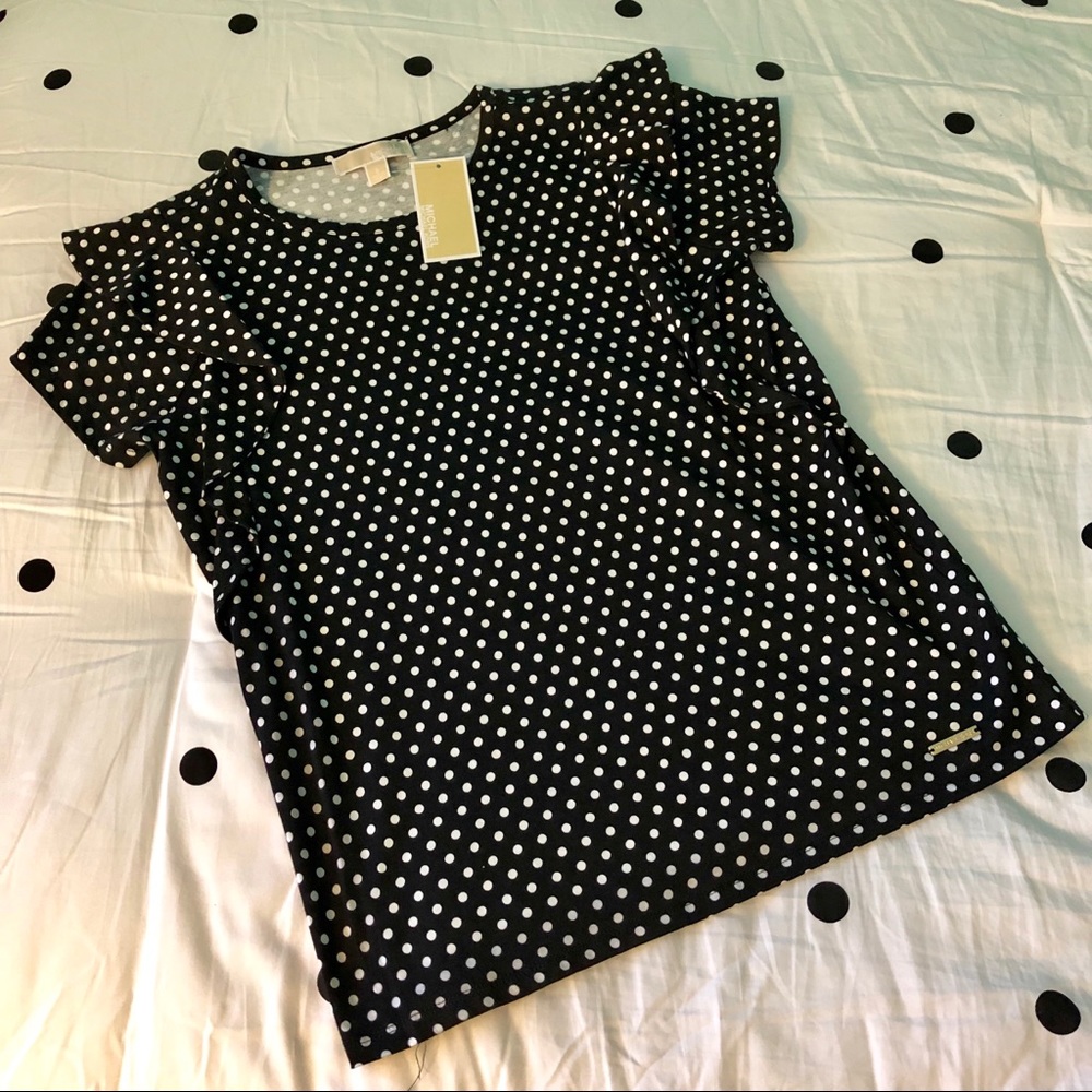 NWT Michael Kors polka dot top